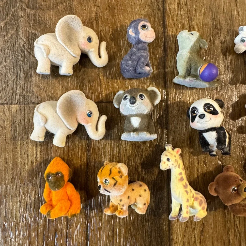 Jungle In My Pocket Flocked Animal Figures Kids Toys Bundle Safari Lot 13 Pieces